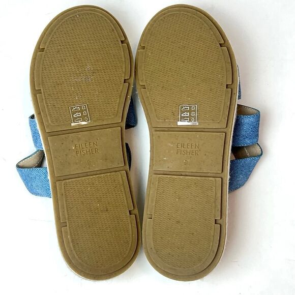 Eileen Fisher Mayla Denim Espadrille Sandals Blue Sz 9 - Picture 8 of 9